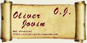 Oliver Jovin vizit kartica